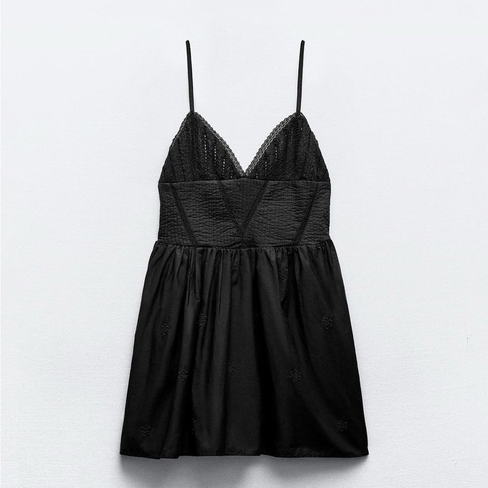 ZARA Elegant Black Lace Dress NEW